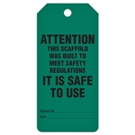 Safety Tags On-A-Roll, Inspection Scaffold Safe To Use