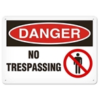 OSHA Safety Sign, Danger No Trespassing