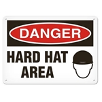OSHA Safety Sign Danger Hard Hat Area