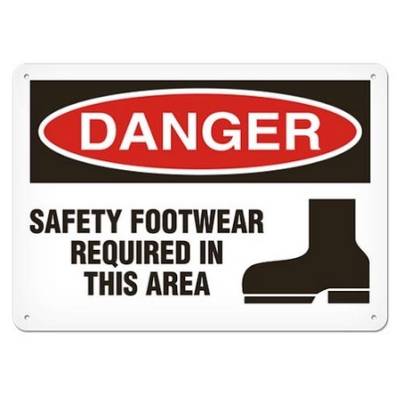 OSHA Safety Sign, Danger Safety Footwear Required In This Area