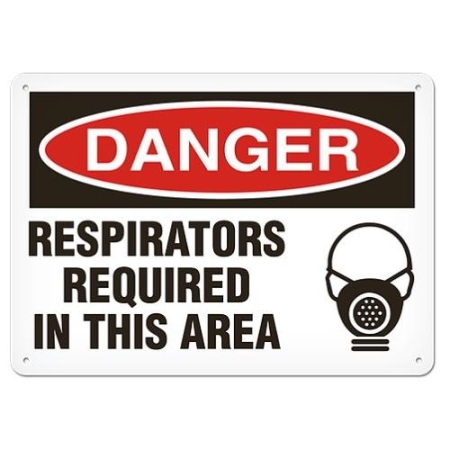 OSHA Safety Sign, Danger Respirators Required In This Area