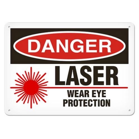 OSHA Safety Sign, Danger Laser Wear Eye Protection