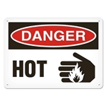 OSHA Safety Sign, Danger Hot