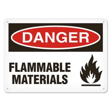 OSHA Safety Sign, Danger Flammable Materials