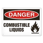 OSHA Safety Sign, Danger Combustible Liquids
