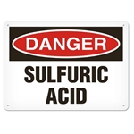 OSHA Safety Sign, Danger Sulfuric Acid