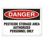 OSHA Safety Sign Danger Pesticide Storage Area Authorized Personnel Only