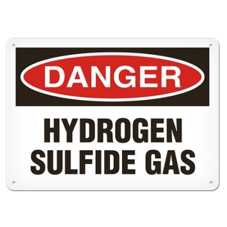 OSHA Safety Sign, Danger Hydrogen Sulfide Gas