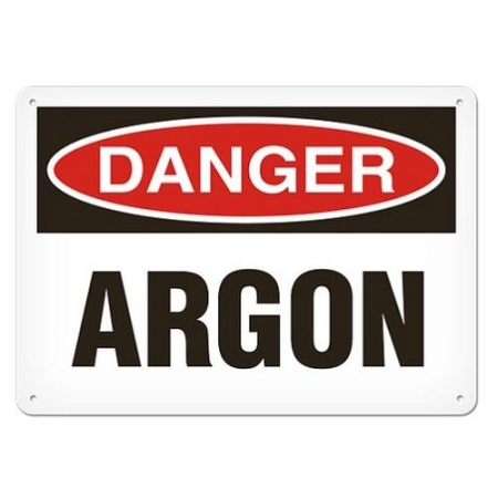 OSHA Safety Sign, Danger Argon