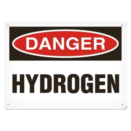 OSHA Safety Sign, Danger Hydrogen
