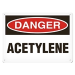 OSHA Safety Sign, Danger Acetylene