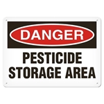 OSHA Safety Sign, Danger Pesticide Storage Area