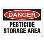 OSHA Safety Sign Danger Pesticide Storage Area