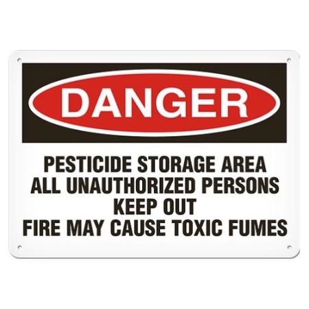 OSHA Safety Sign Danger Pesticide Storage Area All Unauthorized Persons