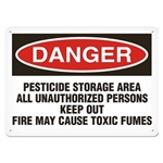 OSHA Safety Sign Danger Pesticide Storage Area All Unauthorized Persons