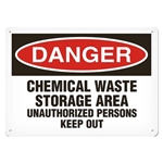 OSHA Safety Sign Danger Chemical Waste Storage Area Unauthorized Persons Keep Out