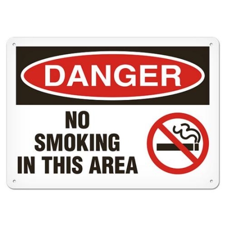 OSHA Safety Sign, Danger No Smoking In This Area