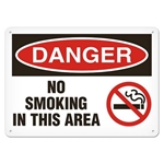 OSHA Safety Sign, Danger No Smoking In This Area
