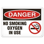 OSHA Safety Sign Danger No Smoking Oxygen In Use