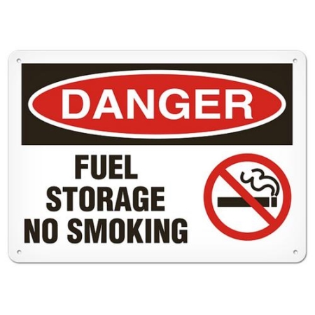 OSHA Safety Sign Danger Fuel Storage No Smoking