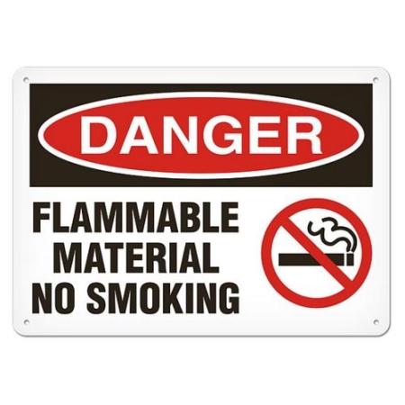 OSHA Safety Sign Danger Flammable Material No Smoking