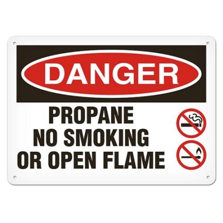 OSHA Safety Sign Danger Propane No Smoking Or Open Flame