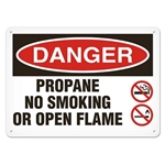 OSHA Safety Sign Danger Propane No Smoking Or Open Flame