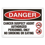 OSHA Safety Sign Danger Cancer Suspect Agent