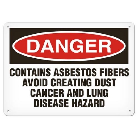 OSHA Safety Sign Danger Contains Asbestos Fibers Avoid Creating Dust