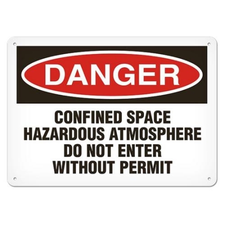 OSHA Safety Sign, Danger Confined Space Hazardous Atmosphere