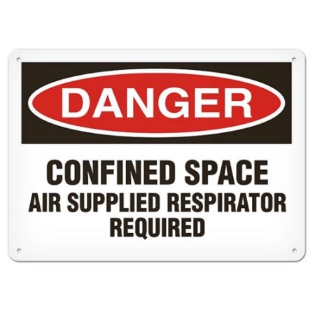 OSHA Safety Sign, Danger Confined Space Air Supplied Respirator Required