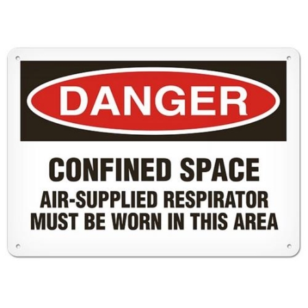 OSHA Safety Sign Danger Confined Space Air Supplied Respirator Must Be Worn