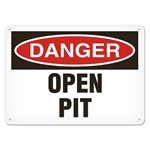 OSHA Safety Sign Danger Open Pit