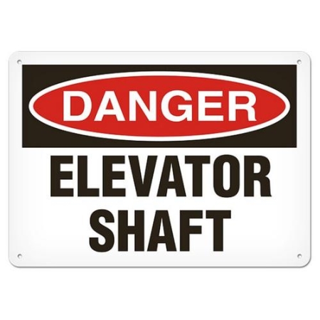 OSHA Safety Sign, Danger Elevator Shaft