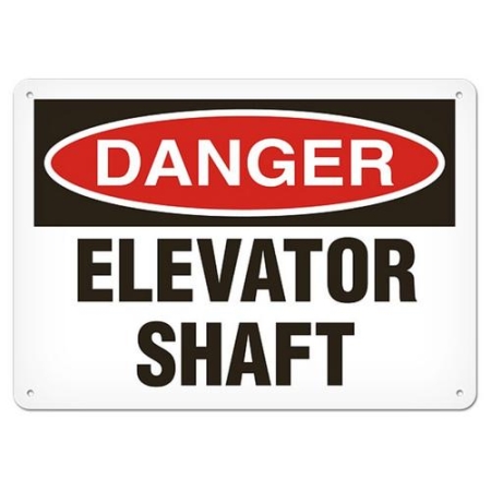 OSHA Safety Sign Danger Elevator Shaft