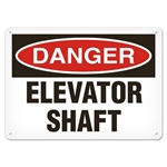 OSHA Safety Sign, Danger Elevator Shaft