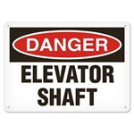 OSHA Safety Sign Danger Elevator Shaft