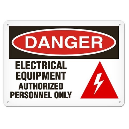 OSHA Safety Sign Danger Electrical Equipment Authorized Personnel Only