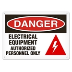 OSHA Safety Sign, Danger Electrical Equipment Authorized Personnel Only