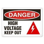 OSHA Safety Sign, Danger High Voltage Keep Out