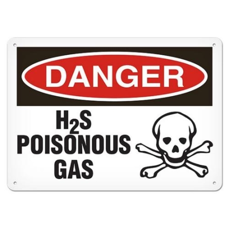 OSHA Safety Sign Danger H2S Poisonous Gas