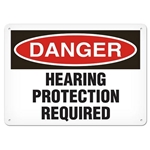 OSHA Safety Sign, Danger Hearing Protection Required