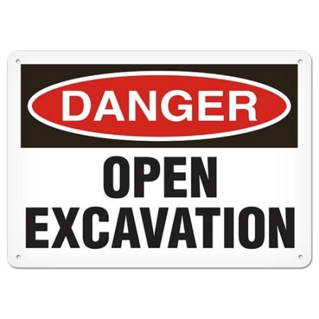 OSHA Safety Sign Danger Open Excavation