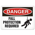 OSHA Safety Sign, Danger Fall Protection Required
