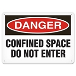 OSHA Safety Sign, Danger Confined Space Do Not Enter