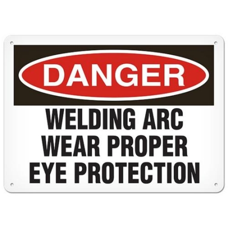 OSHA Safety Sign, Danger Welding Arc Wear Proper Eye Protection