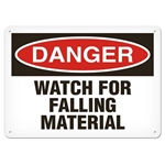 OSHA Safety Sign Danger Watch for Falling Material