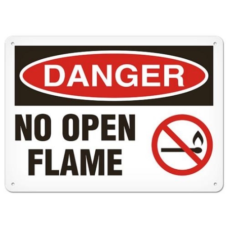 OSHA Safety Sign, Danger No Open Flame