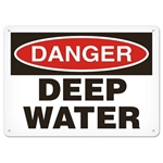 OSHA Safety Sign Danger Deep Water