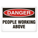 OSHA Safety Sign, Danger People Working Above